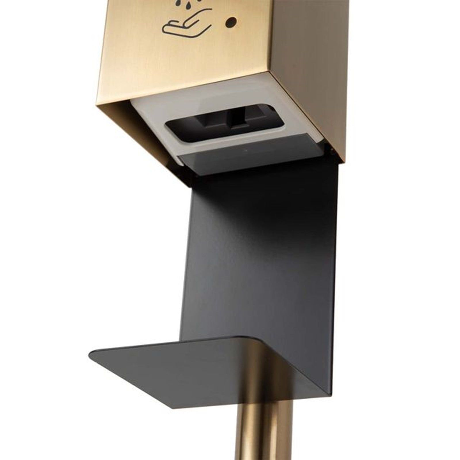 Nova California Luxe 54in Touchless Hand Sanitizer Dispenser | Contemporary Brushed Brass Steel | Entryway & Lobby | 25,000 Uses | Model 7020545BB