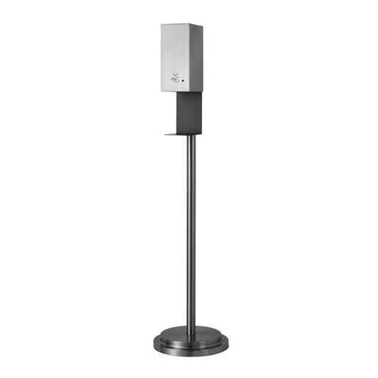 Nova California Luxe 54in Touchless Hand Sanitizer Dispenser | Satin Nickel Steel | Entryway & Lobby | 13 x 13 x 54 in | Model 7020545SN