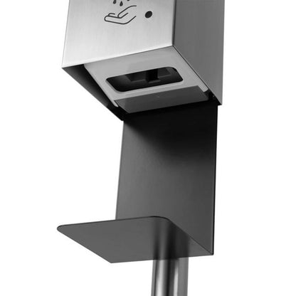 Nova California Luxe 54in Touchless Hand Sanitizer Dispenser | Satin Nickel Steel | Entryway & Lobby | 13 x 13 x 54 in | Model 7020545SN