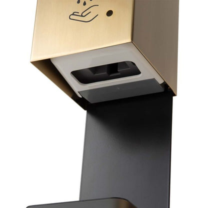 Nova California Luxe 19in Wall Mounted Touchless Hand Sanitizer Dispenser | Contemporary Steel Brushed Brass | Commercial Entryway | Model 7030573BB