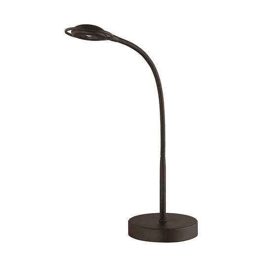 Nuvo Lighting 57-042 5W LED Desk Lamp | Contemporary Black Goose Neck | Home Office & Task Lighting | 5W Integrated LED, On-Off Switch | Model 57-042