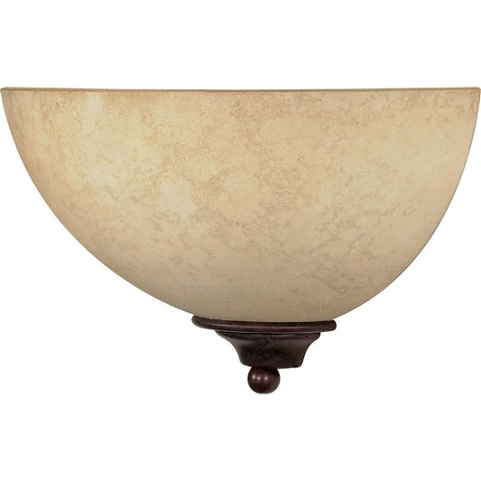 Nuvo Lighting Tapas 12in 1-Light Wall Sconce | Rustic Old Bronze and Tuscan Suede Glass | Bathroom & Hallway Accent | 12 x 6 x 7 in | Model 60-044