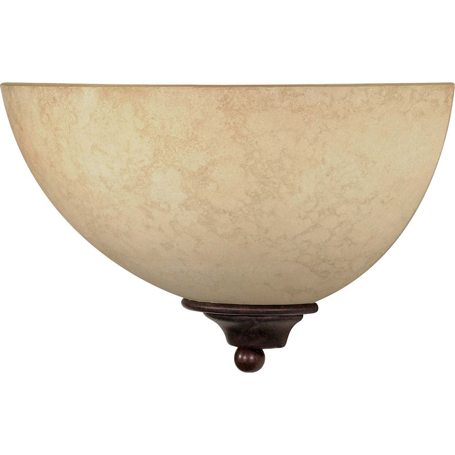 Nuvo Lighting Tapas 12in 1-Light Wall Sconce | Rustic Old Bronze and Tuscan Suede Glass | Bathroom & Hallway Accent | 12 x 6 x 7 in | Model 60-044