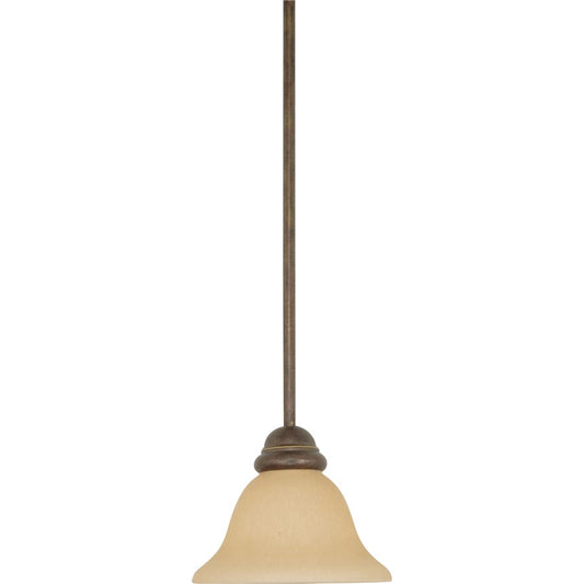 Nuvo Lighting Castillo 8in 1-Light Mini Pendant | Sonoma Bronze and Champagne Linen Glass | Kitchen Island & Dining Room | 7.25 x 7.25 x | Model 60-1029