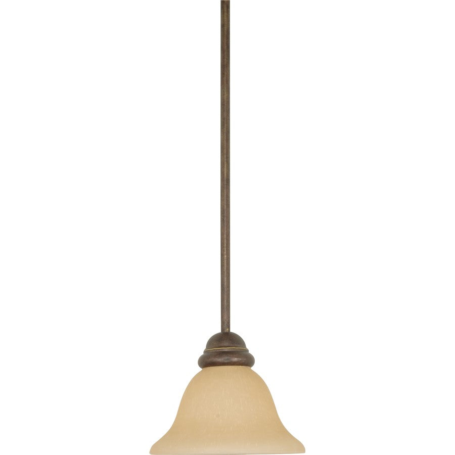 Nuvo Lighting Castillo 8in 1-Light Mini Pendant | Sonoma Bronze and Champagne Linen Glass | Kitchen Island & Dining Room | 7.25 x 7.25 x | Model 60-1029