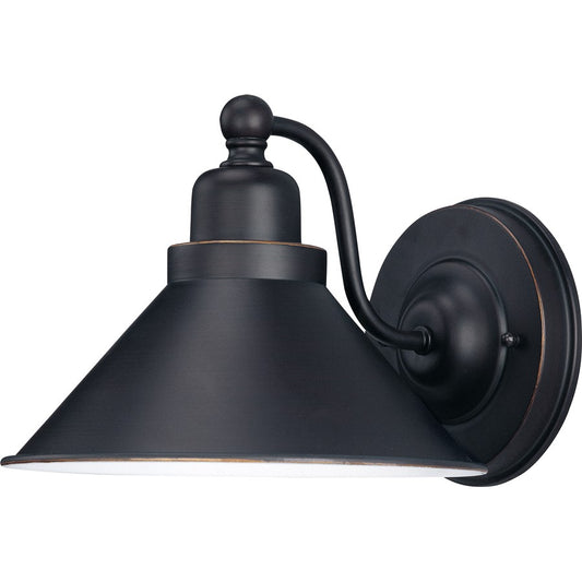 Nuvo Lighting Bridgeview 1-Light Wall Sconce | Industrial Mission Dust Bronze and Satin White Glass | Hallway & Bathroom Vanity Light | Model 60-1709