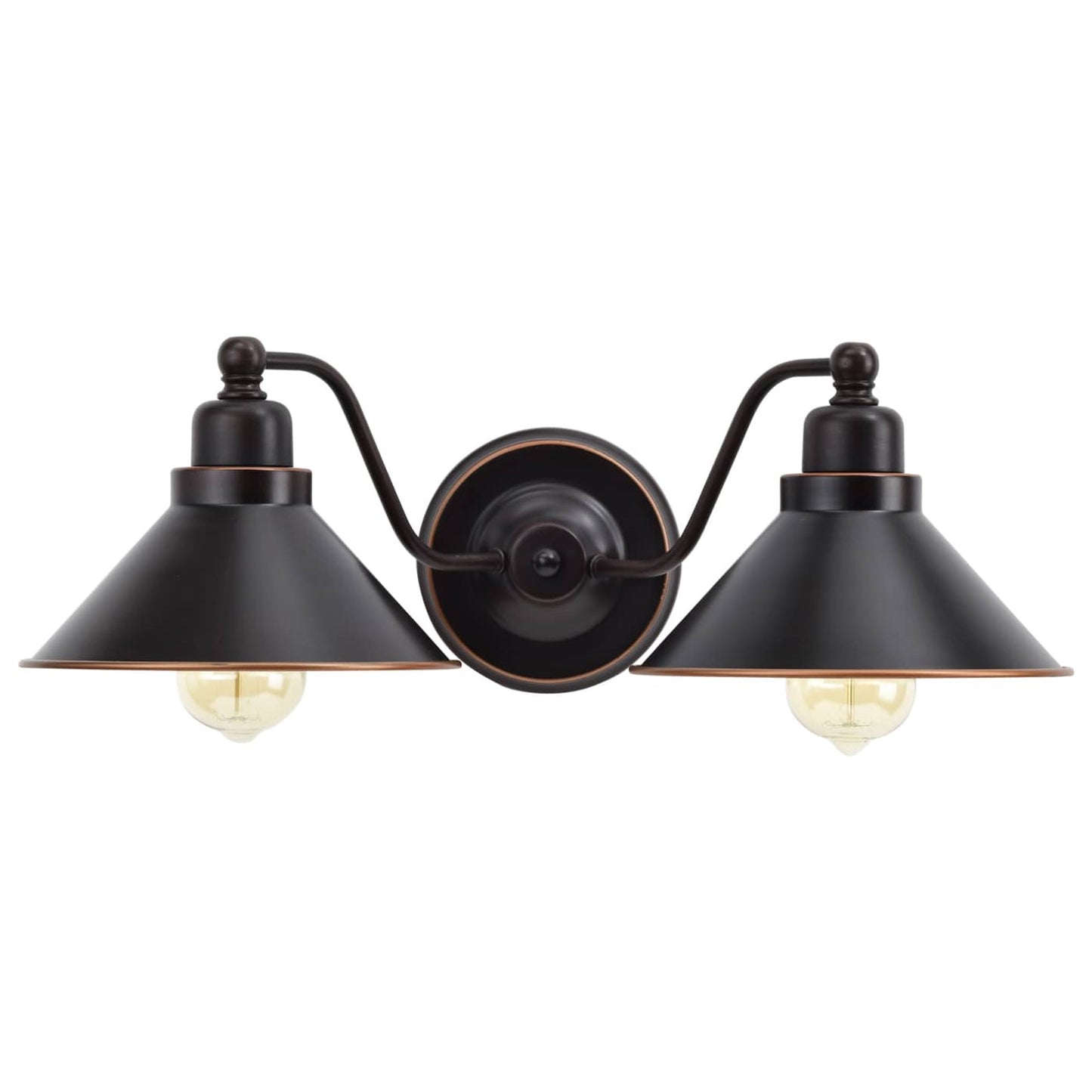 Nuvo Lighting Bridgeview 20in 2-Light Wall Sconce | Industrial Mission Dust Bronze and Satin White Glass | Hallway & Bathroom | 20 x 7.25 | Model 60-1711