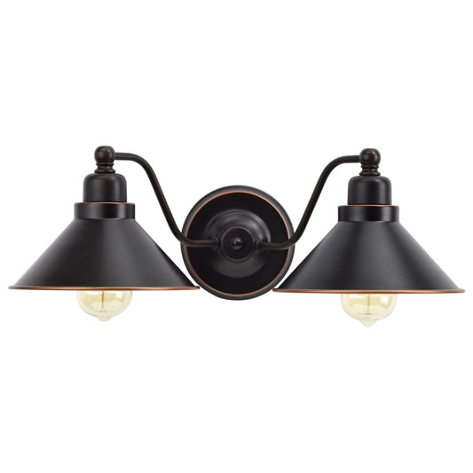 Nuvo Lighting Bridgeview 20in 2-Light Wall Sconce | Industrial Mission Dust Bronze and Satin White Glass | Hallway & Bathroom | 20 x 7.25 | Model 60-1711
