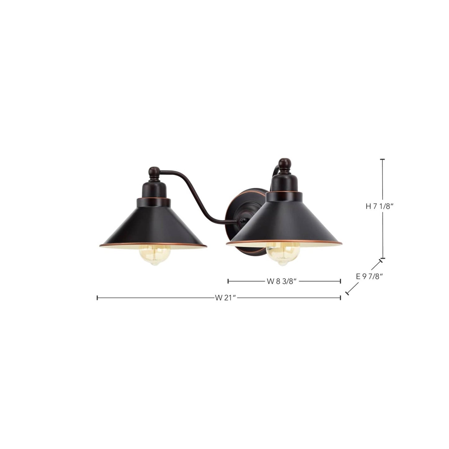 Nuvo Lighting Bridgeview 20in 2-Light Wall Sconce | Industrial Mission Dust Bronze and Satin White Glass | Hallway & Bathroom | 20 x 7.25 | Model 60-1711