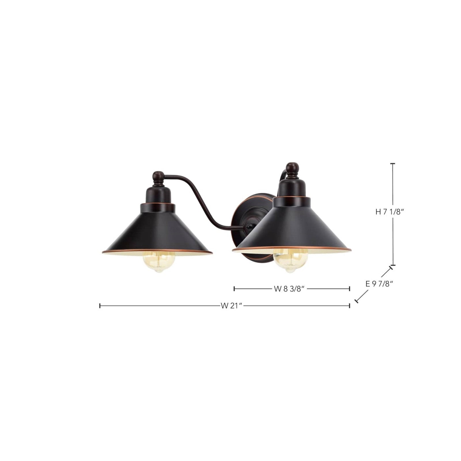 Nuvo Lighting Bridgeview 20in 2-Light Wall Sconce | Industrial Mission Dust Bronze and Satin White Glass | Hallway & Bathroom | 20 x 7.25 | Model 60-1711