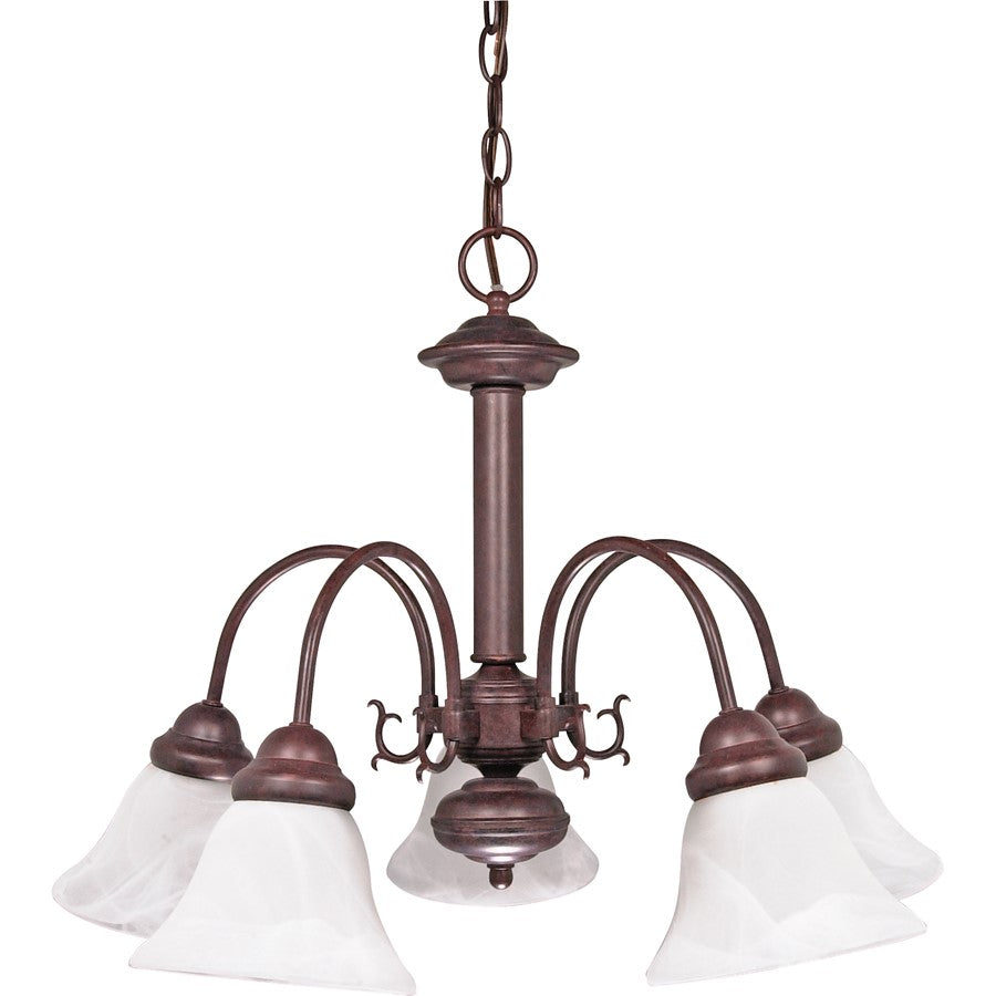 Nuvo Ballerina 24in 5-Light Chandelier | Traditional Old Bronze and Alabaster Glass | Dining Room & Living Room | 20 x 8 x 20 in | Model 60-183