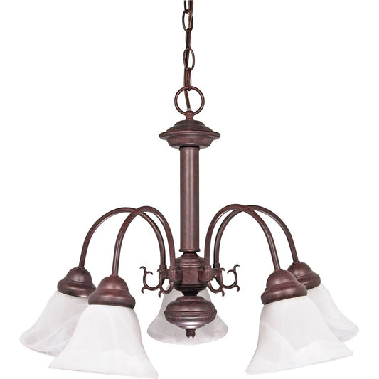 Nuvo Ballerina 24in 5-Light Chandelier | Traditional Old Bronze and Alabaster Glass | Dining Room & Living Room | 20 x 8 x 20 in | Model 60-183