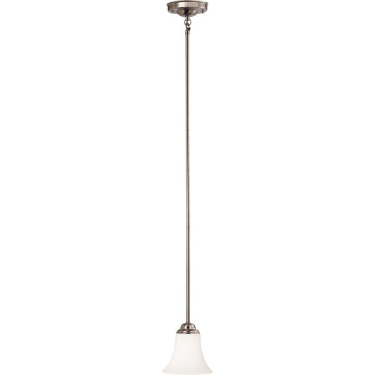 Nuvo Lighting Dupont 6in 1-Light Mini Pendant | Brushed Nickel Satin White Glass | Kitchen Island & Dining Room | 6 x 6 x 42 in | Model 60-1831