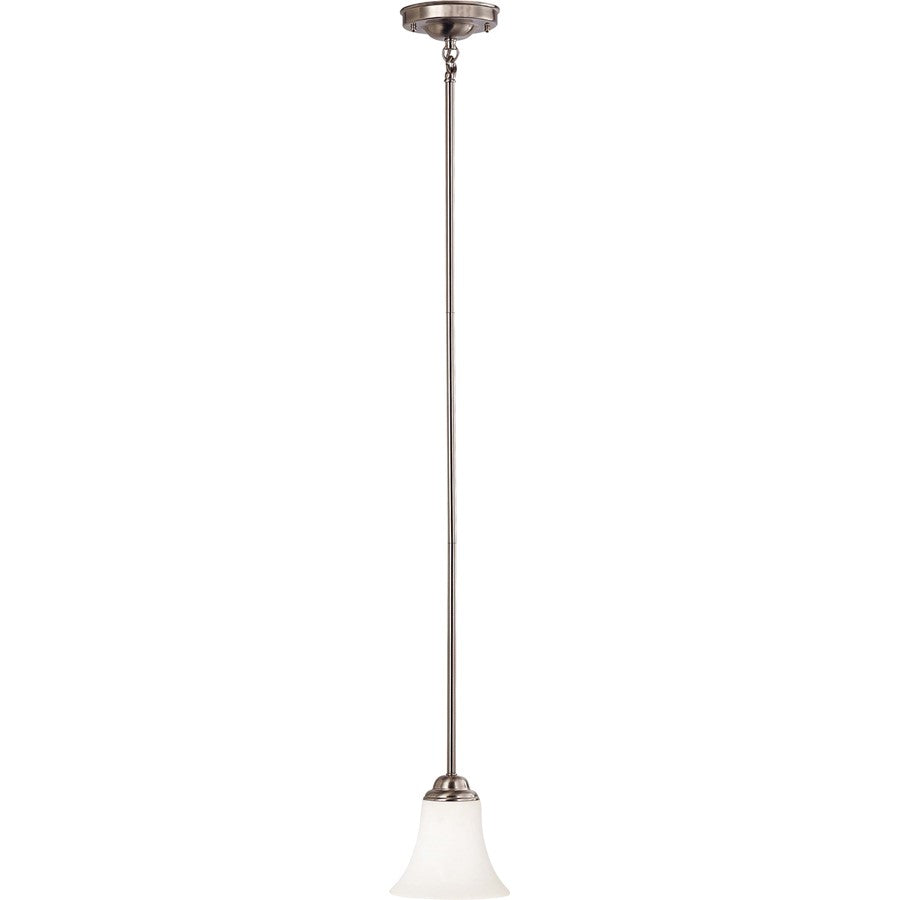 Nuvo Lighting Dupont 6in 1-Light Mini Pendant | Brushed Nickel Satin White Glass | Kitchen Island & Dining Room | 6 x 6 x 42 in | Model 60-1831