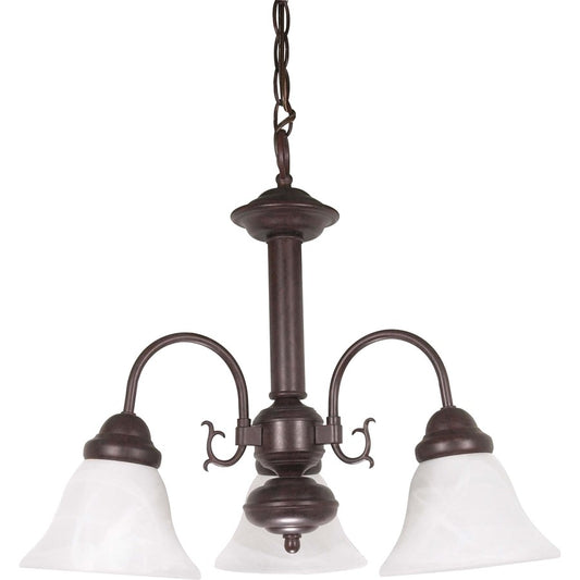 Nuvo Ballerina 20in 3-Light Chandelier | Traditional Old Bronze and Alabaster Glass | Dining Room & Foyer | 20 x 20 x 17 in | Model 60-184