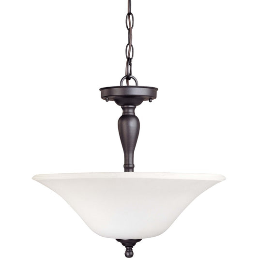 Nuvo Lighting Dupont 16in 3-Light Semi-Flush Mount | Traditional Brushed Nickel and Satin White Glass | Entryway & Hallway | 16 x 16 x | Model 60-1847