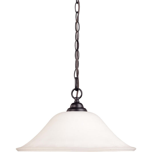 Nuvo Dupont 16in 1-Light Pendant | Brushed Nickel and Satin White Glass | Kitchen Island & Dining Room | 18 x 18 x 8 in | Model 60-1849