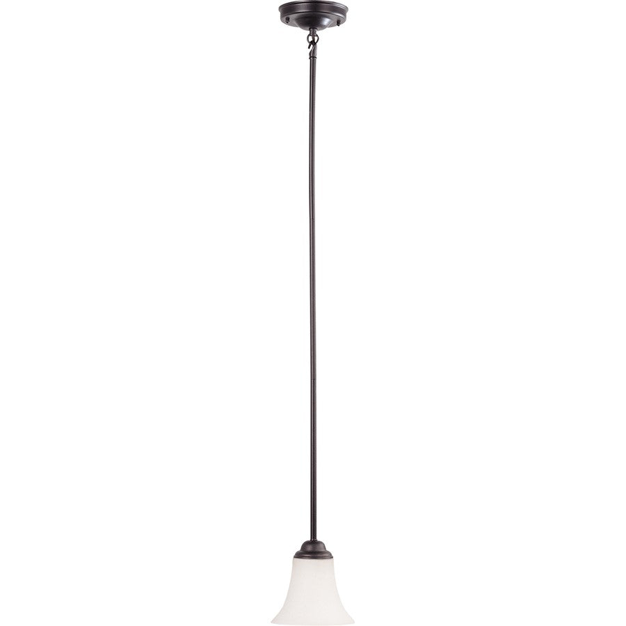 Nuvo Lighting Dupont 1-Light Mini Pendant | Brushed Nickel and Satin White Glass | Kitchen Island & Dining Room | 6 x 6 x 42 in Adjustable | Model 60-1851