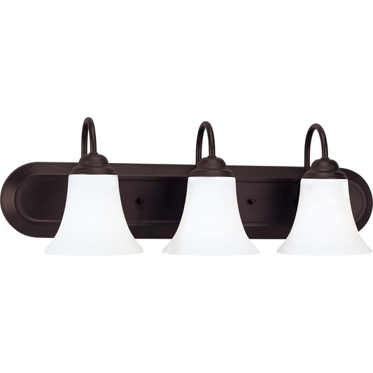 Nuvo Lighting Dupont 24in 3-Light Vanity Light | Brushed Nickel and Satin White Glass | Bathroom Vanity & Powder Room | 24 x 8 x 8 in | Model 60-1854