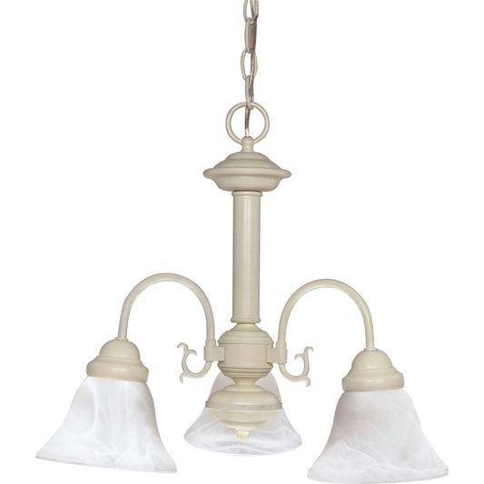 Nuvo Ballerina 20in 3-Light Chandelier | Traditional Textured White and Alabaster Glass | Dining Room & Foyer | 20 x 20 x 17 in | Model 60-188