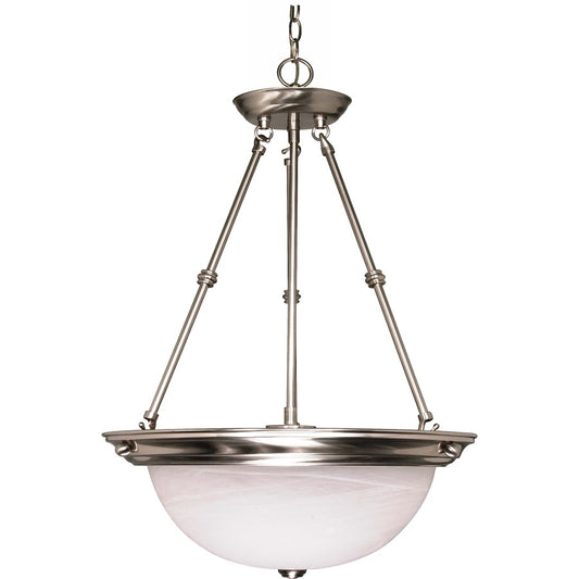 Nuvo Lighting 60-204 20in 3-Light Pendant | Brushed Nickel and Alabaster Glass | Kitchen Island & Dining Room | 20 x 20 x 27.75 in | Model 60-204