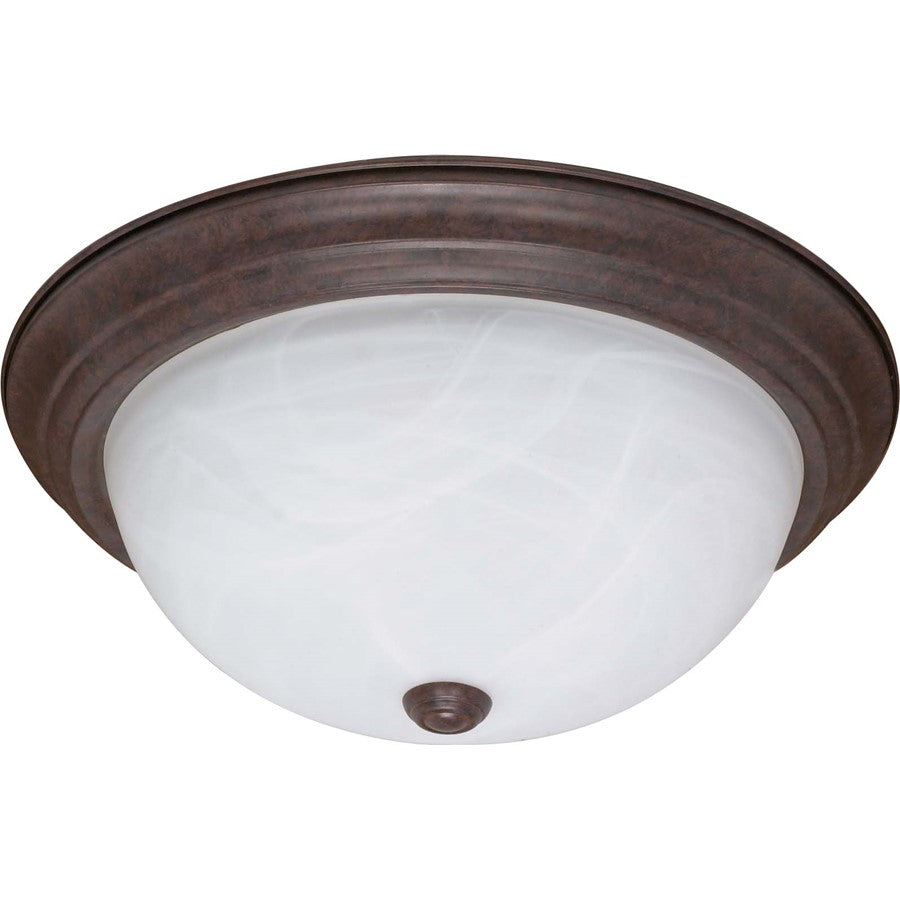 Nuvo Lighting 60-207 15in 3-Light Flush Mount | Traditional Old Bronze and Alabaster Glass | Hallway & Bathroom Ceiling Light | 15.25 x | Model 60-207