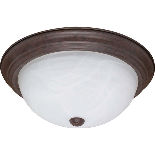 Nuvo Lighting 60-207 15in 3-Light Flush Mount | Traditional Old Bronze and Alabaster Glass | Hallway & Bathroom Ceiling Light | 15.25 x | Model 60-207