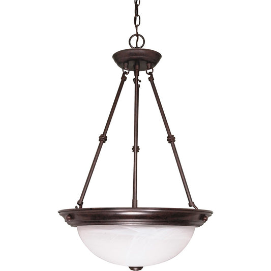Nuvo Lighting 60-211 15in 3-Light Pendant | Traditional Old Bronze and Alabaster Glass | Kitchen Island & Dining Room | 15 x 15 x 23 in | Model 60-211