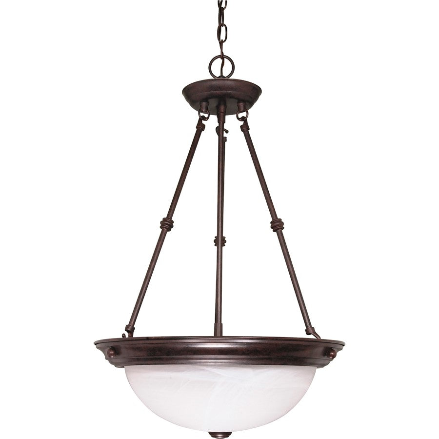 Nuvo Lighting 60-211 15in 3-Light Pendant | Traditional Old Bronze and Alabaster Glass | Kitchen Island & Dining Room | 15 x 15 x 23 in | Model 60-211