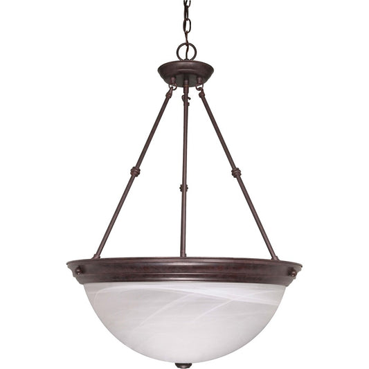 Nuvo Lighting 60-212 20in 3-Light Pendant | Traditional Old Bronze and Alabaster Glass | Dining Room & Kitchen Island | 20 x 20 x 27.75 in | Model 60-212