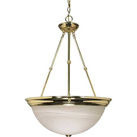 Nuvo Lighting 60-220 20in 3-Light Pendant | Traditional Polished Brass and Alabaster Glass | Kitchen Island & Dining Room | 20 x 20 x 27.75 | Model 60-220