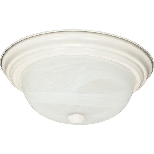 Nuvo Lighting 2-Light 13in Flush Mount | Textured White and Alabaster Glass | Bathroom & Hallway Ceiling Light | 13 x 13 x 5 in | Model 60-222