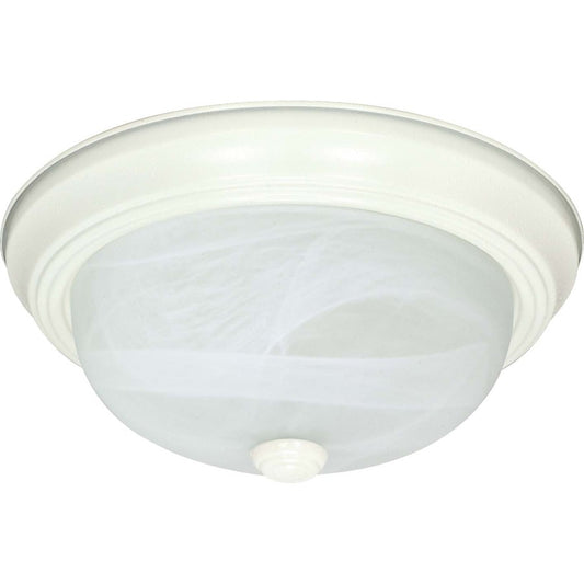Nuvo Lighting 3-Light 15in Flush Mount | Textured White and Alabaster Glass | Bathroom & Hallway Ceiling Light | Damp Rated, 15.25 x 6 in | Model 60-223