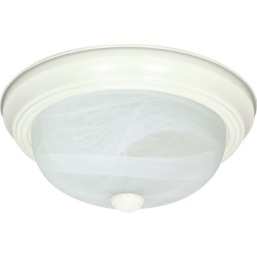 Nuvo Lighting 3-Light 15in Flush Mount | Textured White and Alabaster Glass | Bathroom & Hallway Ceiling Light | Damp Rated, 15.25 x 6 in | Model 60-223