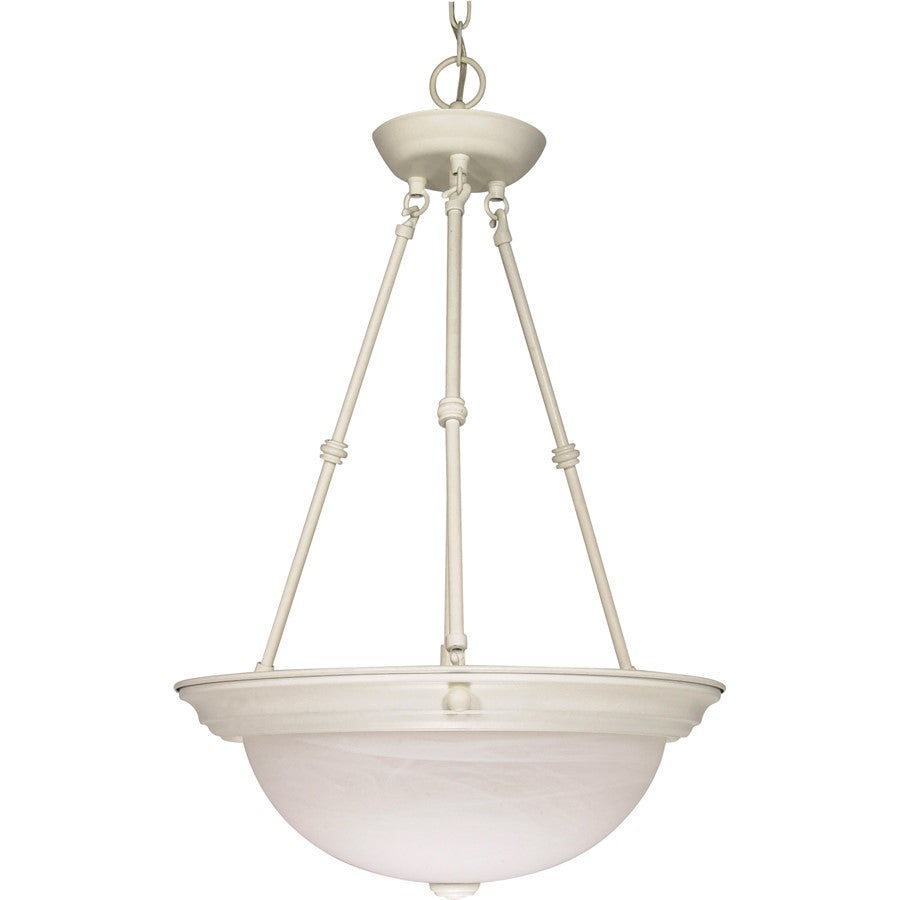 Nuvo Lighting 60-227 15in 3-Light Pendant | Textured White and Alabaster Glass | Kitchen Island & Dining Room | 21 x 16 x 32 in | Model 60-227
