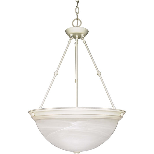 Nuvo Lighting 60-228 20in 3-Light Pendant | Traditional Textured White and Alabaster Glass | Kitchen Island & Dining Room | 20 x 20 x 27.75 | Model 60-228