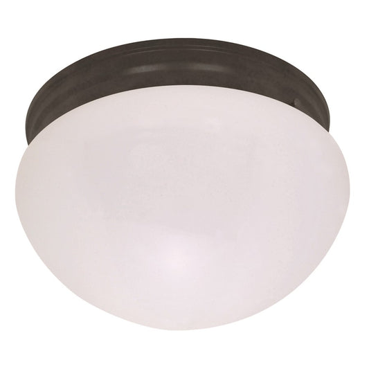Nuvo Lighting 10in 2-Light Flush Mount | Utility Mahogany Bronze and Frosted Glass | Hallway & Bathroom | 10 x 10 x 5 in | Model 60-2645