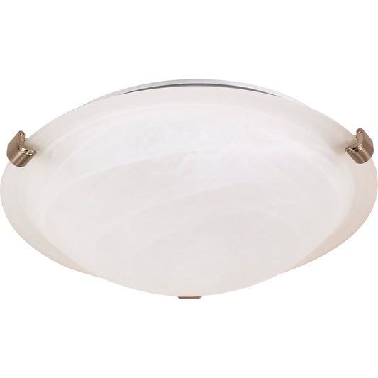 Nuvo 12in 1-Light Flush Mount | Traditional White and Alabaster Glass | Bathroom & Hallway Ceiling Light | 12.5 x 12.5 x 4 in, Damp Rated | Model 60-270