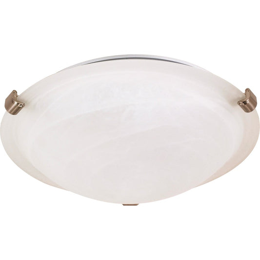 Nuvo 60-271 16in 2-Light Flush Mount | Traditional Alabaster Glass | Bathroom & Hallway Ceiling Light | 16 x 16 x 5 in, Damp Rated | Model 60-271