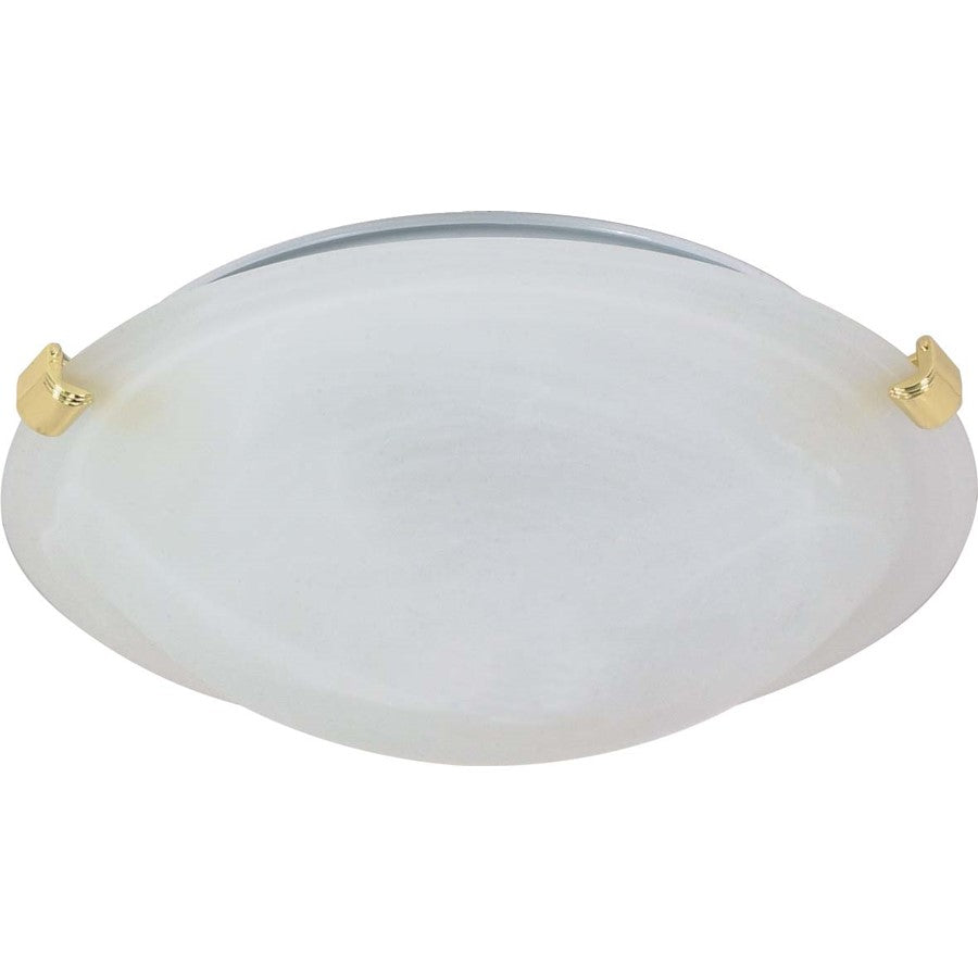 Nuvo 60-274 12in 1-Light Flush Mount | Traditional Alabaster Glass | Bathroom & Hallway Ceiling Light | 12.5 x 12.5 x 4 in, Damp Rated | Model 60-274
