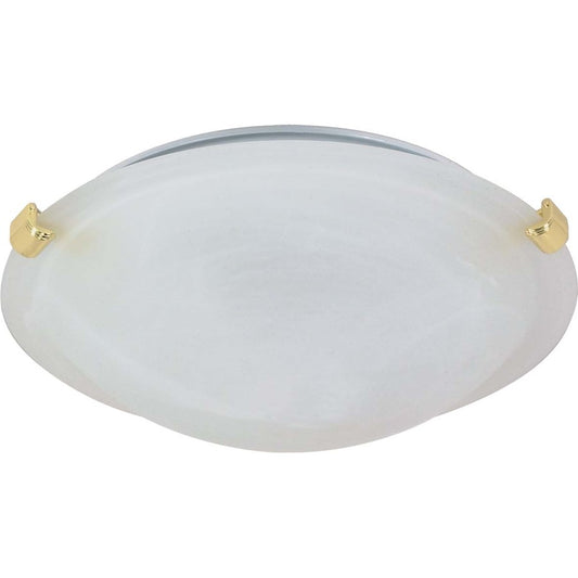 Nuvo 60-274 12in 1-Light Flush Mount | Traditional Alabaster Glass | Bathroom & Hallway Ceiling Light | 12.5 x 12.5 x 4 in, Damp Rated | Model 60-274