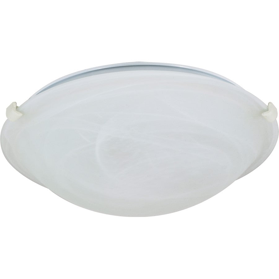 Nuvo 2-Light 16in Flush Mount | White Alabaster Glass | Bathroom & Hallway Ceiling Light | Damp Rated, 5in H | Model 60-277