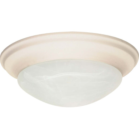Nuvo 12in 1-Light Flush Mount | Textured White and Alabaster Glass | Bathroom & Hallway Ceiling Light | 11.5 x 11.5 x 4.5 in | Model 60-286