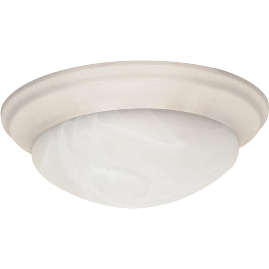 Nuvo 17in 3-Light Flush Mount | Textured White and Alabaster Glass | Bathroom & Hallway Ceiling Light | 17 x 17 x 6 in | Model 60-288