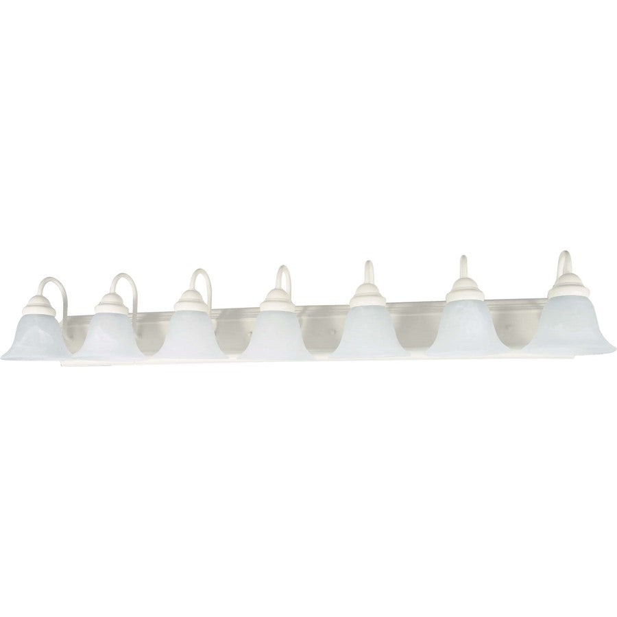 Nuvo Ballerina 48in 7-Light Vanity Light | Textured White and Alabaster Glass | Bathroom Vanity | 48 x 7.625 x 8.5 in | Model 60-294