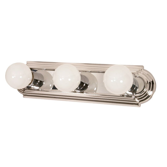 Nuvo Lighting Racetrack 18in 3-Light Vanity Light | Modern Polished Chrome and Alabaster Glass | Bathroom Vanity | 18 x 4.75 x 2 in | Model 60-296
