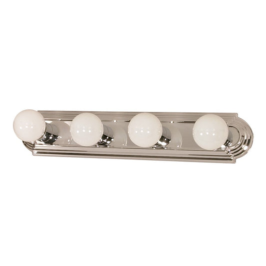 Nuvo Lighting 60-297 24in 4-Light Vanity Light | Polished Chrome and Alabaster Glass | Bathroom Vanity | 24 x 4.75 x 2 in | Model 60-297