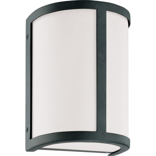 Nuvo Odeon 1-Light Wall Sconce | Transitional Aged Bronze and Satin White Glass | Hallway & Bathroom Accent Light | 6 x 8 x 4.25 in | Model 60-2971