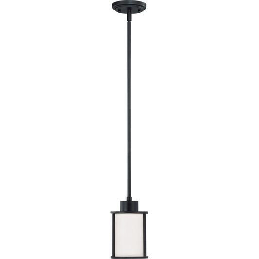 Nuvo Odeon 5in 1-Light Mini Pendant | Transitional Aged Bronze and Satin White Glass | Kitchen Island & Dining Room | 5.125 x 5.125 x | Model 60-2977