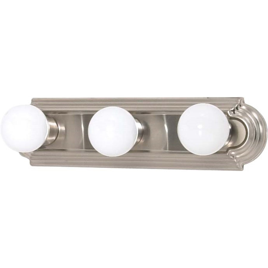 Nuvo Lighting 60-300 18in 3-Light Bathroom Vanity Light | Transitional Brushed Nickel and Alabaster Glass | Bathroom Vanity & Powder Room | Model 60-300